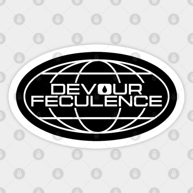 Devour Feculence Worldwide Logo White - Milchick Sticker by Tv Moments